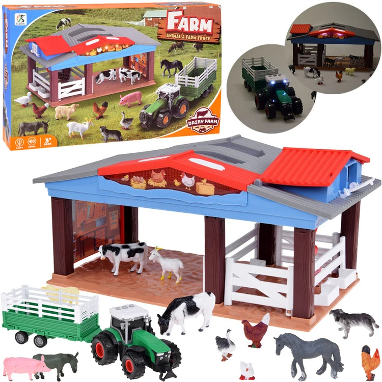 Jokomisiada Children’s Farm Set with Animals, Tractor, Trailer, Lights and Sounds ZA6308