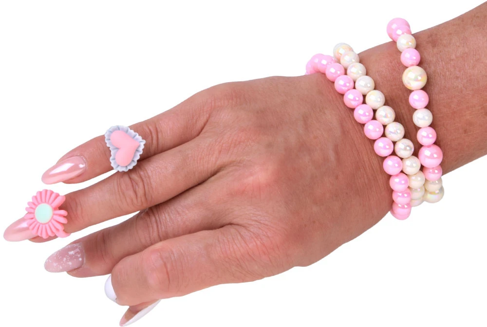 Jokomisiada Children's Jewellery Set 12 Rings Beads Heart-Shaped Case ZA6277