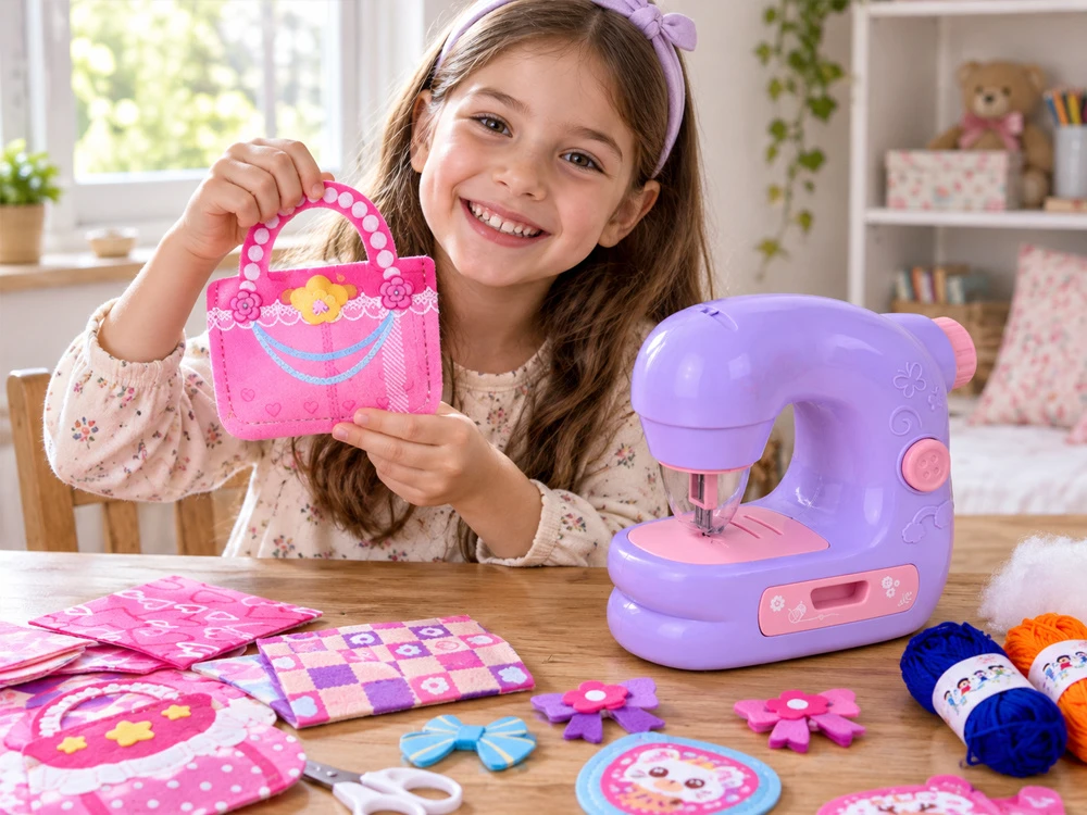 Jokomisiada Children's sewing machine + felt elements for bags and decorations ZA6541