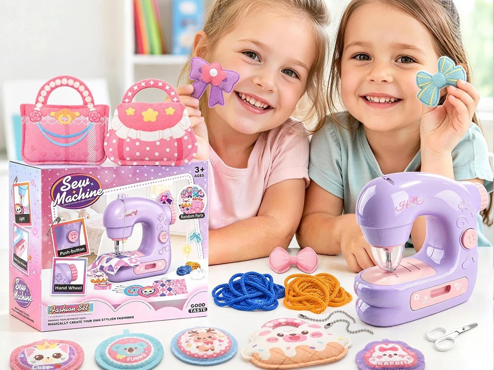 Jokomisiada Children's sewing machine + felt elements for bags and decorations ZA6541