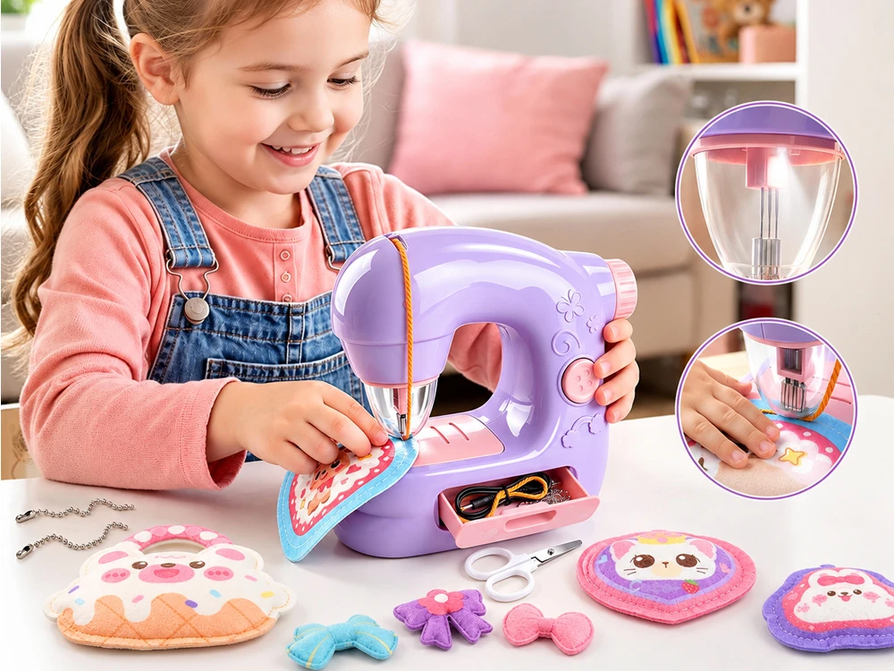 Jokomisiada Children's sewing machine + felt elements for bags and decorations ZA6541