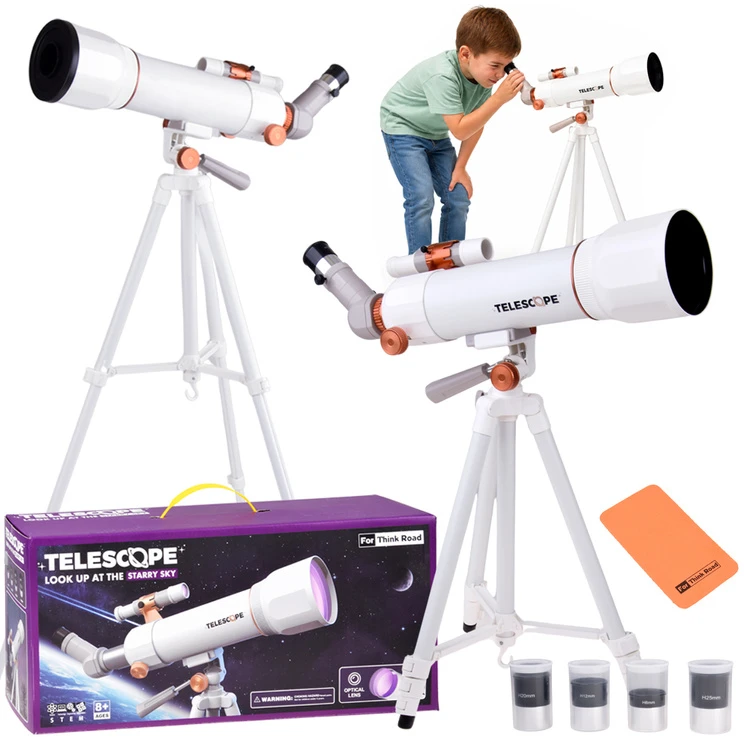Teleskopas Jokomisiada Children’s Telescope with 107 cm Tripod, 4 Eyepieces and Finder Scope ES0029