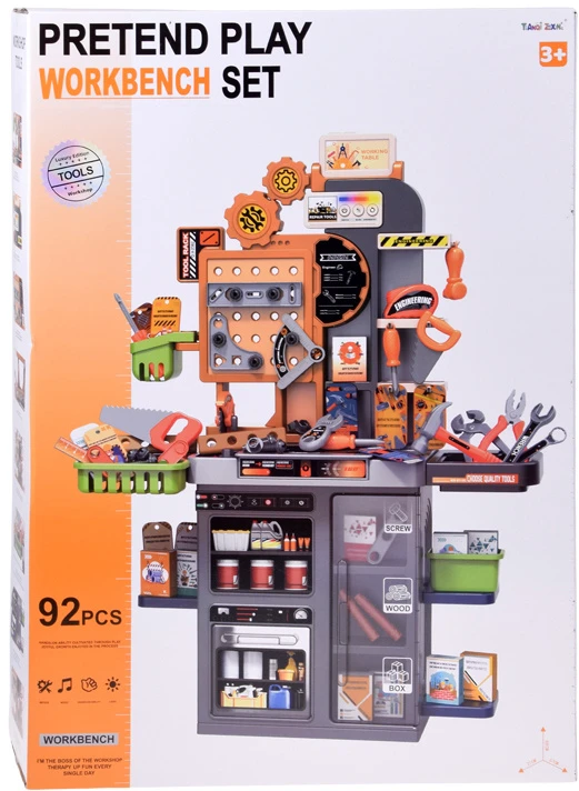 Jokomisiada Children's workshop Table with tools DIY KIT 92 pieces ZA6581