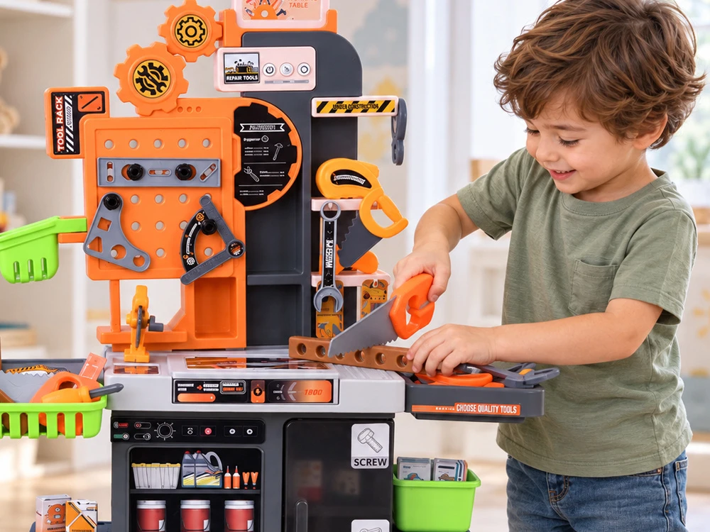 Jokomisiada Children's workshop Table with tools DIY KIT 92 pieces ZA6581