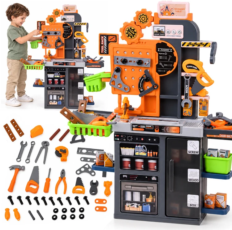 Jokomisiada Children's workshop Table with tools DIY KIT 92 pieces ZA6581