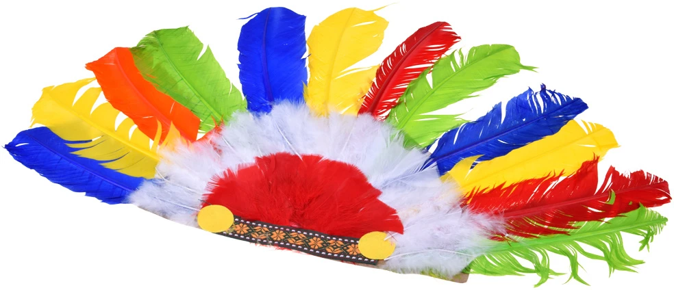 Jokomisiada Colourful Feather Headdress for Children Costume Headband ZA6431