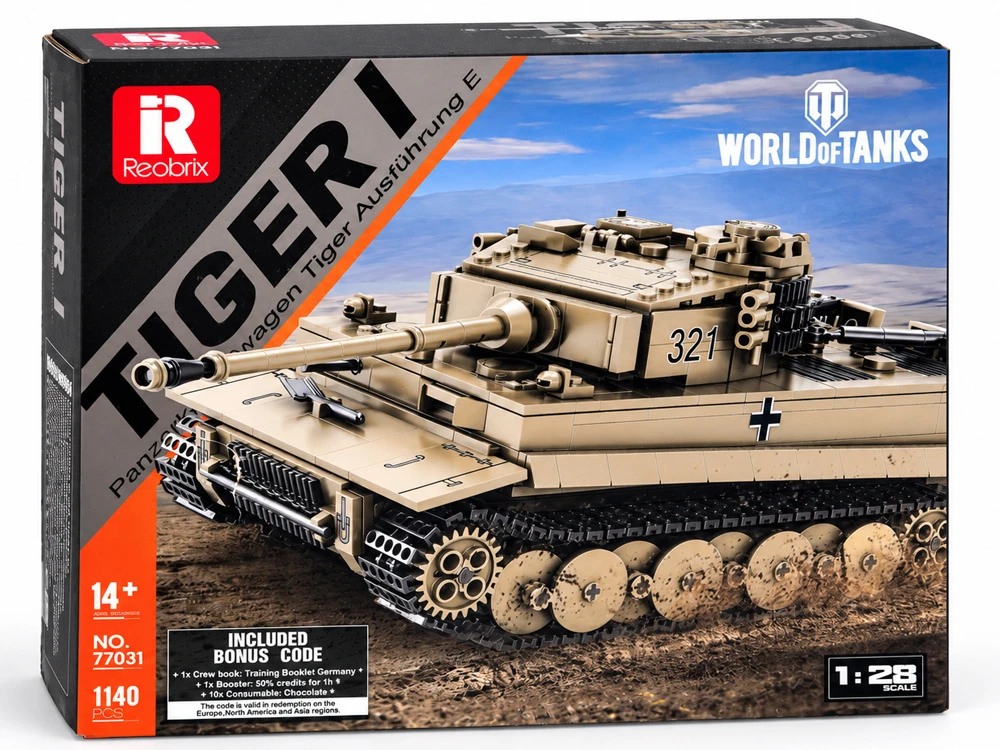 Jokomisiada Construction blocks tank TIGER I World of Tanks 1140ele 1:28 ZA5807
