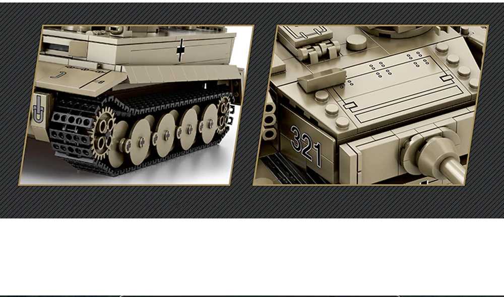 Jokomisiada Construction blocks tank TIGER I World of Tanks 1140ele 1:28 ZA5807