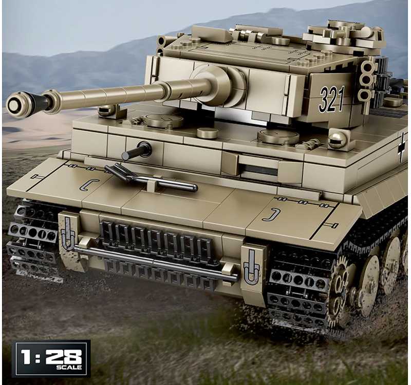 Jokomisiada Construction blocks tank TIGER I World of Tanks 1140ele 1:28 ZA5807