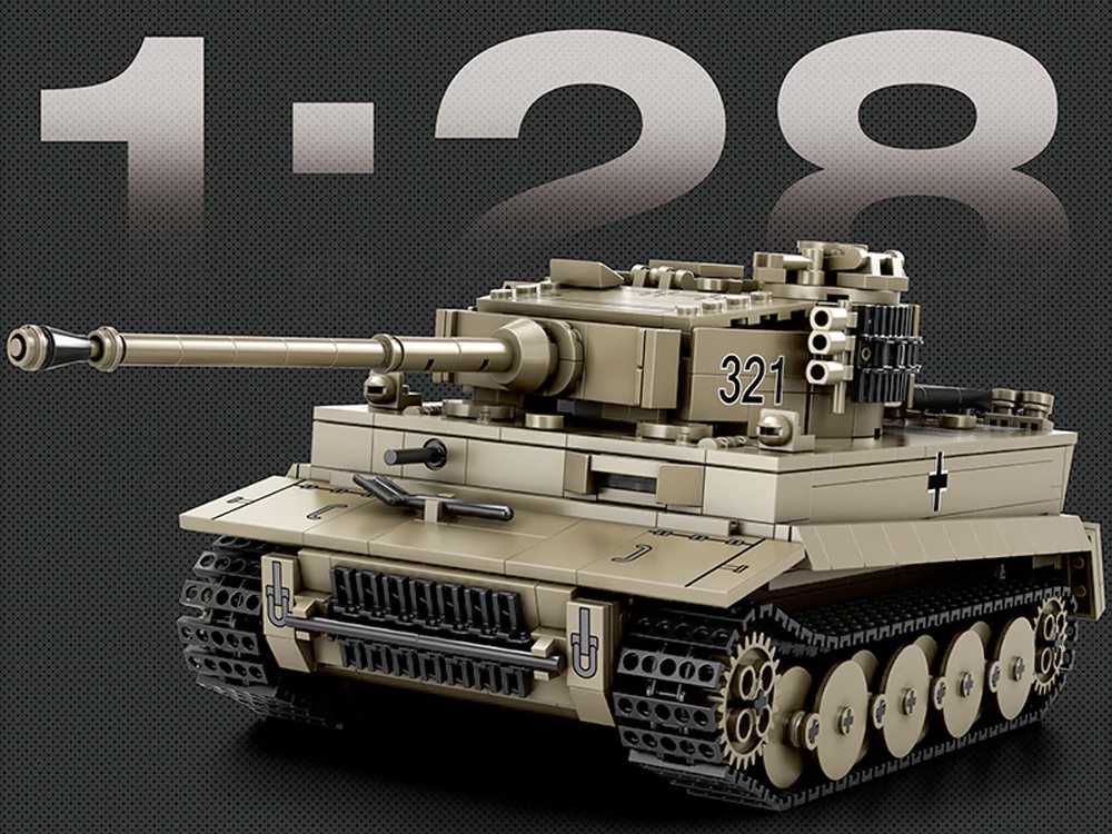 Jokomisiada Construction blocks tank TIGER I World of Tanks 1140ele 1:28 ZA5807