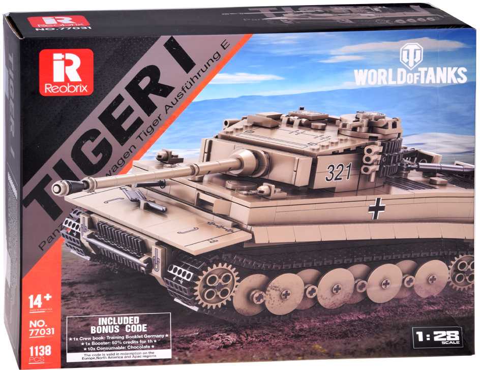 Jokomisiada Construction blocks tank TIGER I World of Tanks 1140ele 1:28 ZA5807