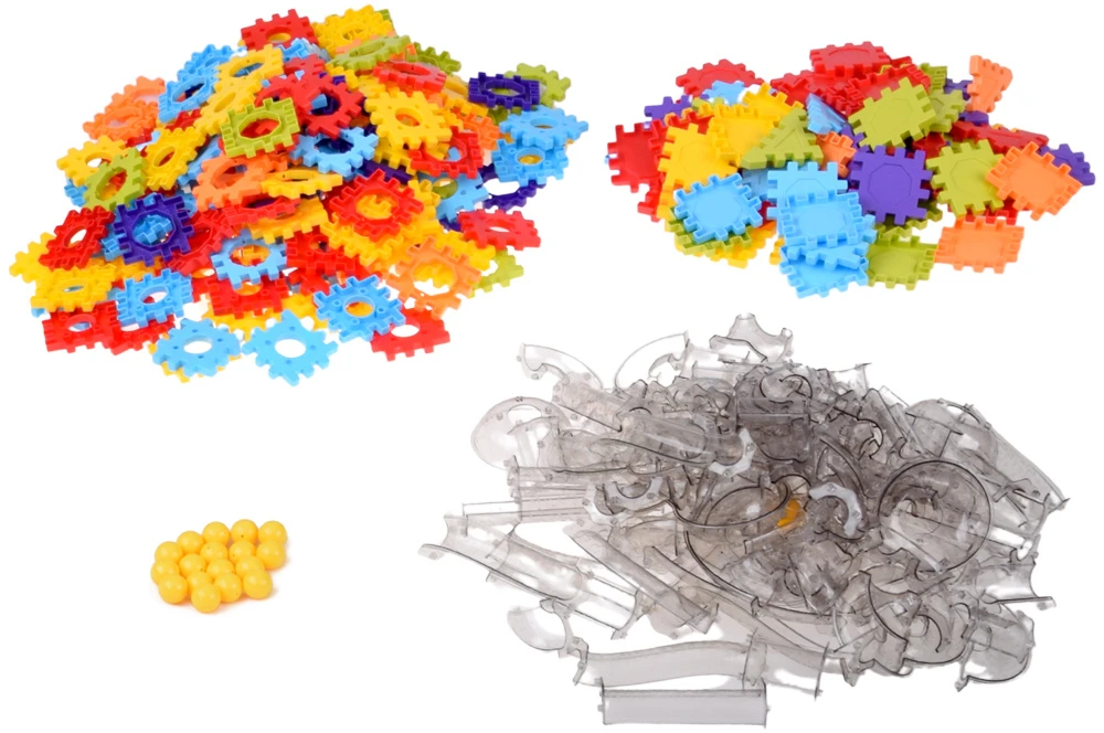Jokomisiada Construction blocks WAFFLES + 360° ball track EXTENDED 435pcs ZA6548