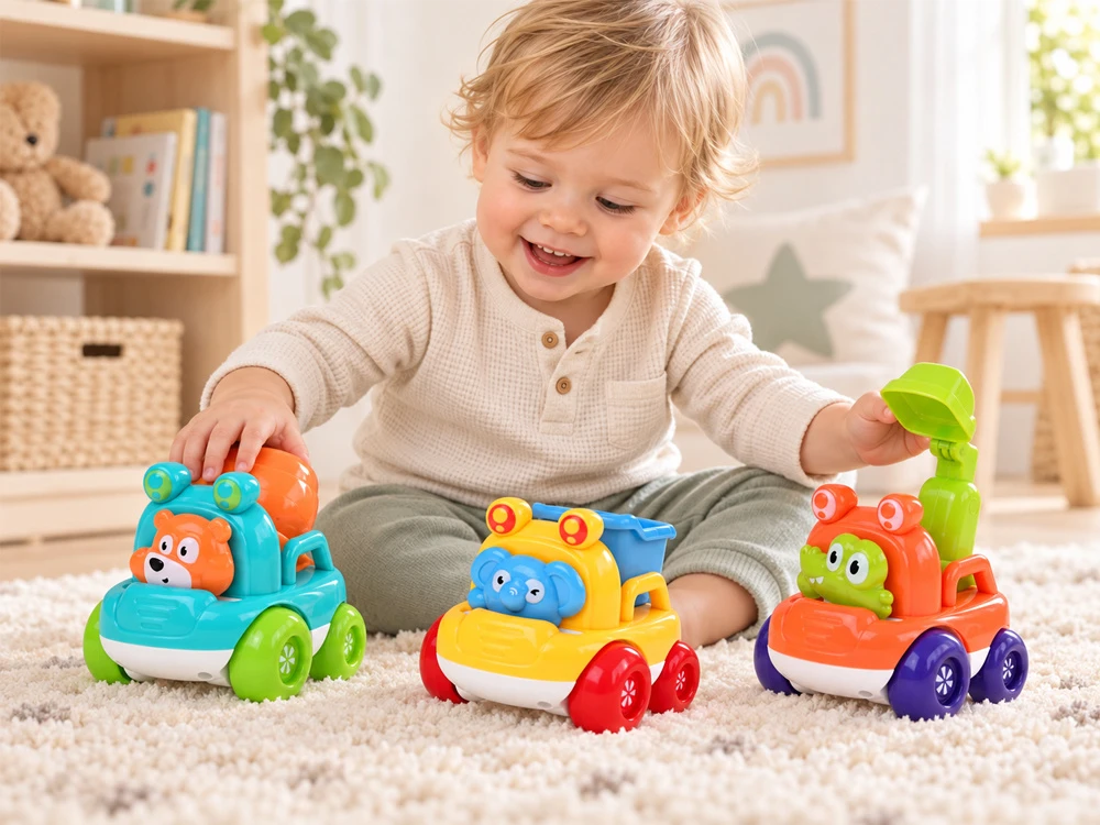 Jokomisiada Construction car set: excavator, dump truck and concrete mixer for toddlers ZA6341