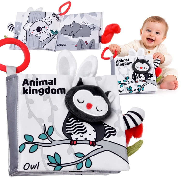 Jokomisiada Contrast sensory book ANIMALS with protruding elements and rustling ZA6599