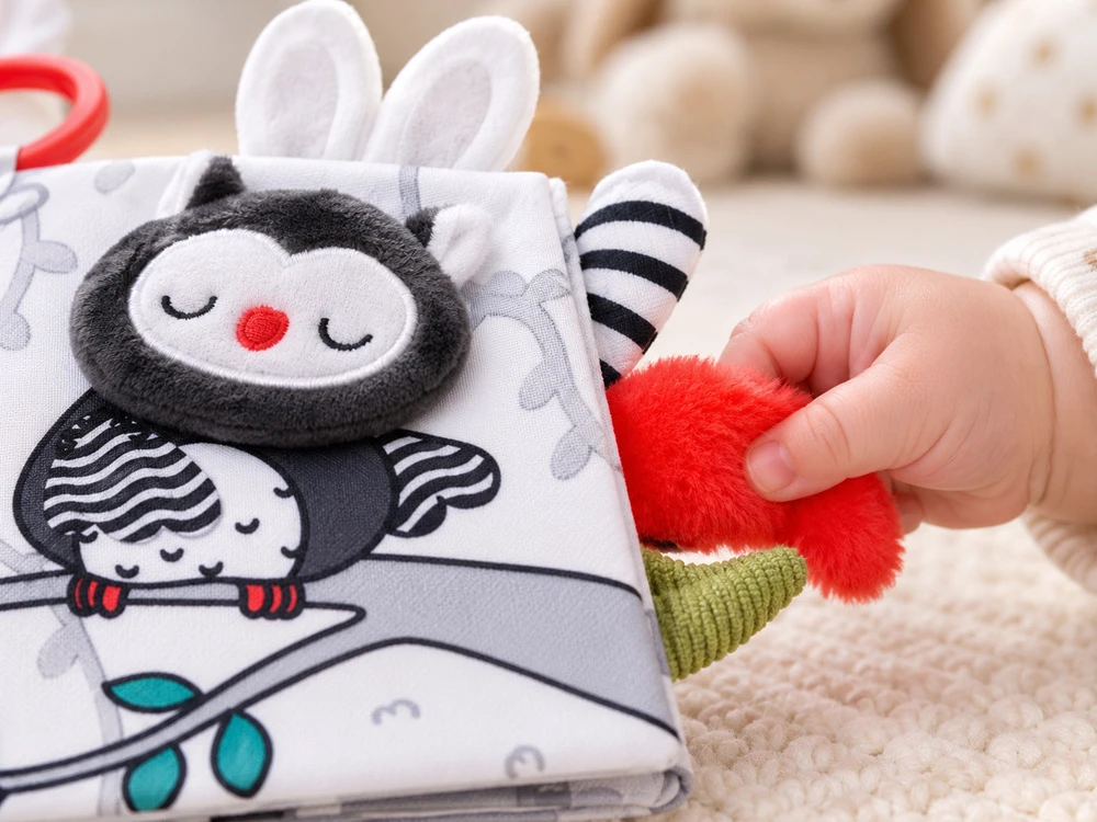 Jokomisiada Contrast sensory book ANIMALS with protruding elements and rustling ZA6599