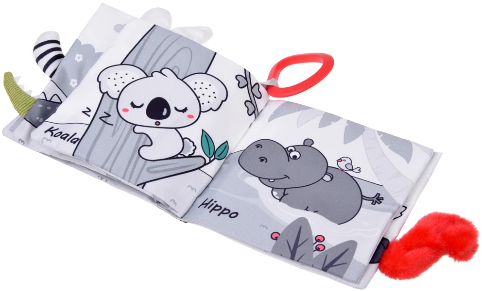 Jokomisiada Contrast sensory book ANIMALS with protruding elements and rustling ZA6599