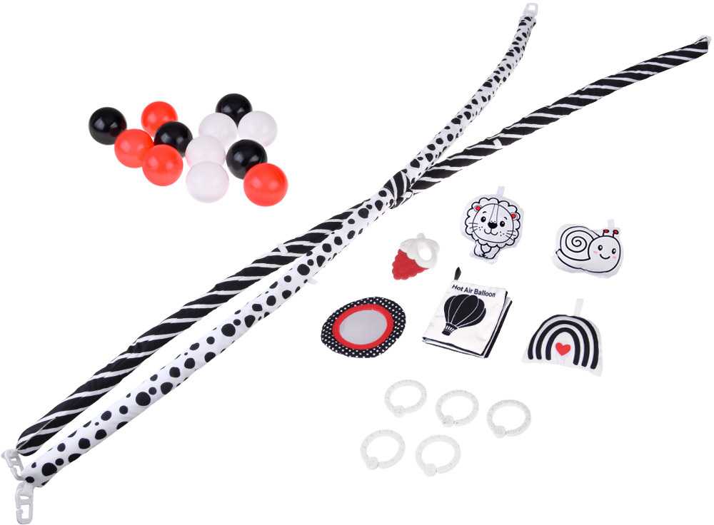 Jokomisiada Contrasting educational mat playpen + balls rustling book ZA5826