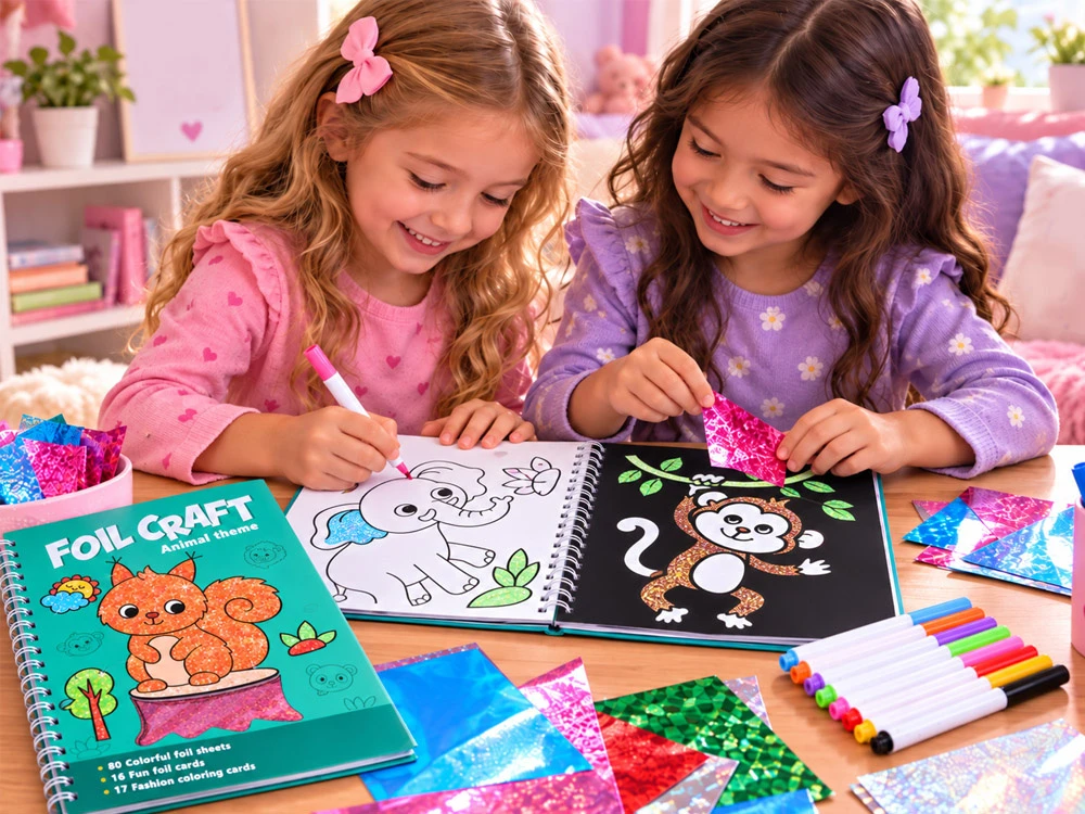 Jokomisiada Creative 2-in-1 holographic coloring book Animals ZA6334