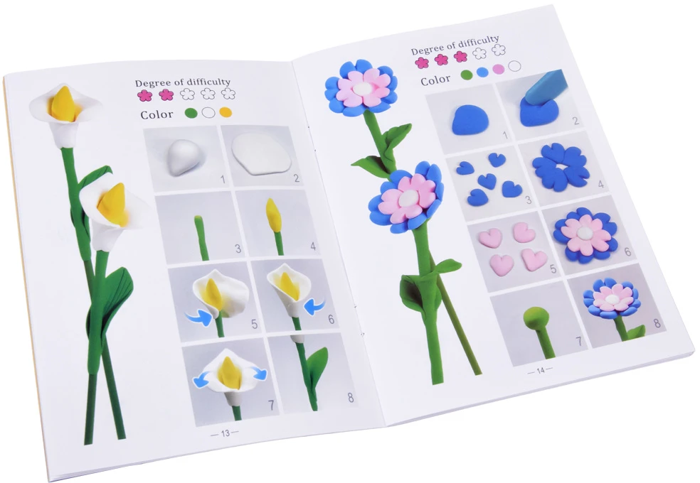 Dėlionė Jokomisiada Creative 28-Piece DIY Flower-Making Kit with Modelling Clay and Vase ZA6414