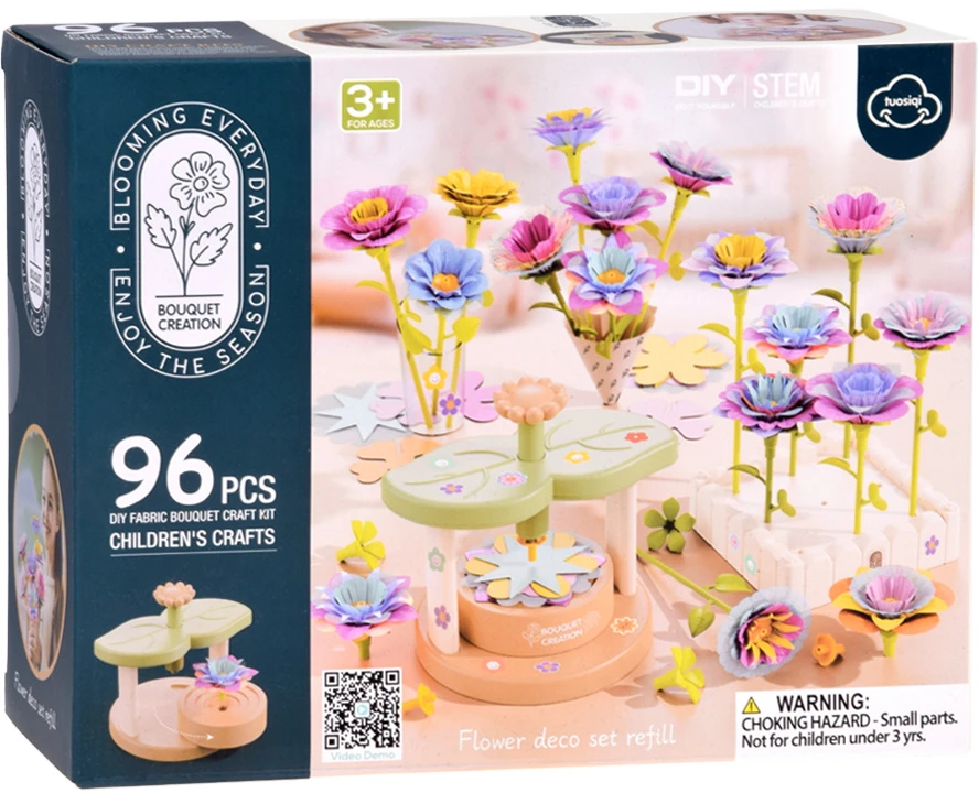 Jokomisiada Creative Flower-Making Kit 96 Pieces with Flower Maker, Vase and Bouquet Accessories ZA6200