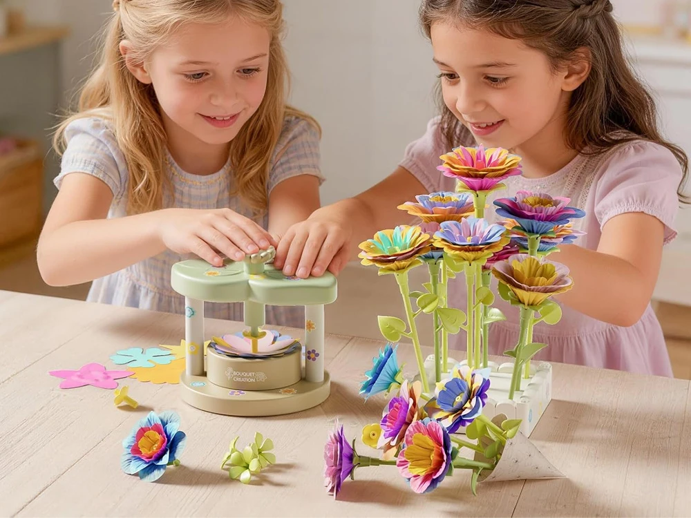 Jokomisiada Creative Flower-Making Kit 96 Pieces with Flower Maker, Vase and Bouquet Accessories ZA6200