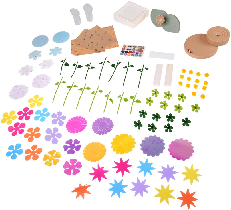 Jokomisiada Creative Flower-Making Kit 96 Pieces with Flower Maker, Vase and Bouquet Accessories ZA6200