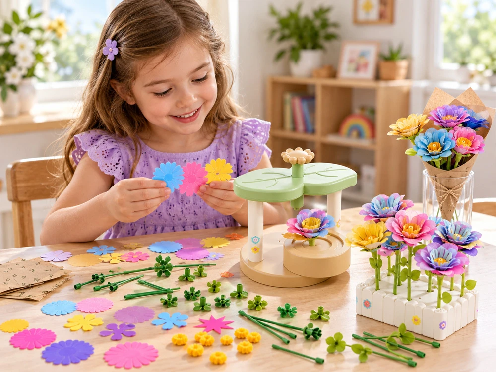 Jokomisiada Creative Flower-Making Kit 96 Pieces with Flower Maker, Vase and Bouquet Accessories ZA6200