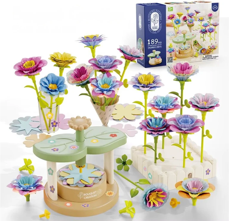 Jokomisiada Creative Flower-Making Kit 96 Pieces with Flower Maker, Vase and Bouquet Accessories ZA6200