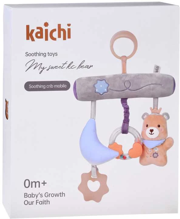 Jokomisiada Crib Hanging Toy with Teddy and Teether – Newborn Gift ZA5878
