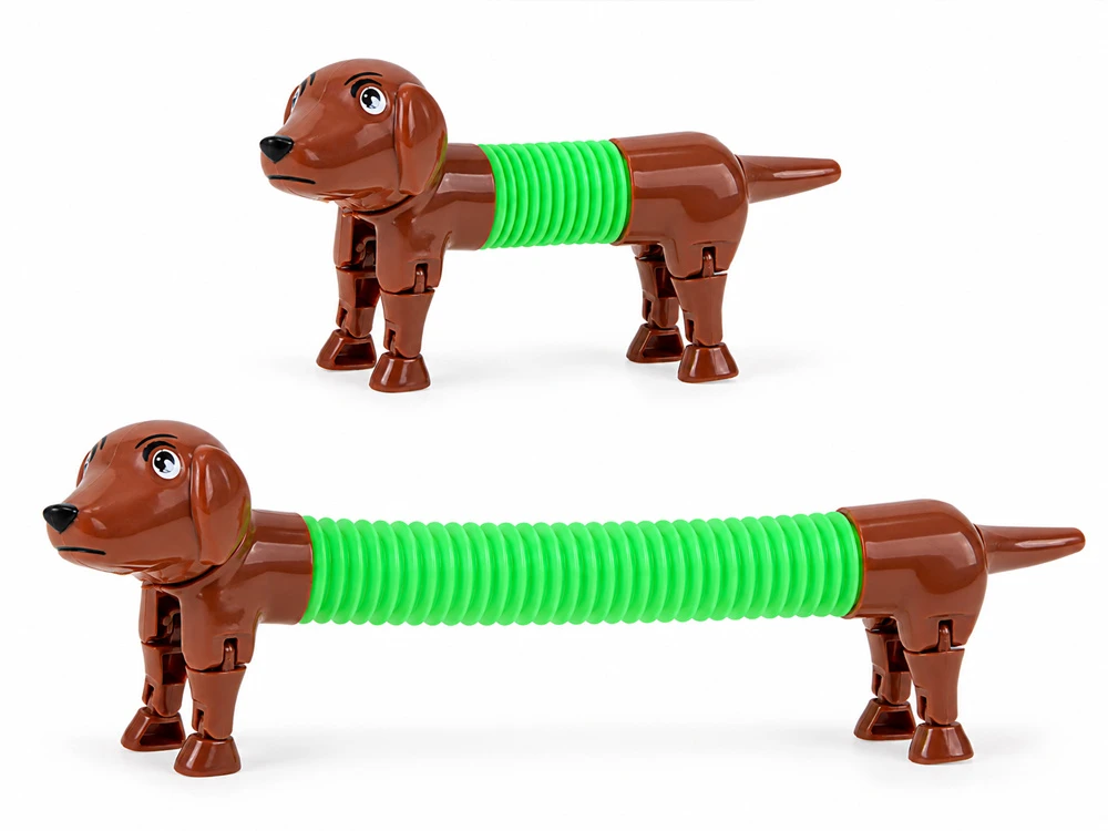 Jokomisiada DACHSHUND šuns formos antistresinis ir sensorinis žaislas, tempiamas šuo ZA6634
