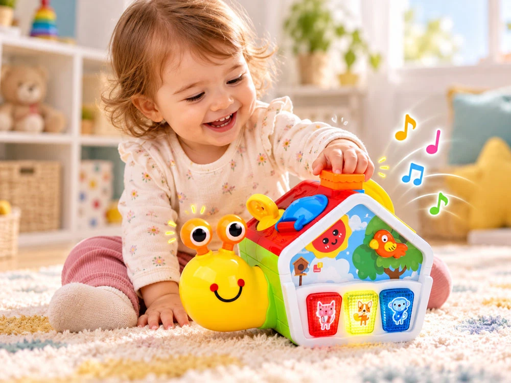Jokomisiada Edukacinis kubas Dancing SNAIL HOUSE – muzika, šviesa, rūšiuoklė ZA6195