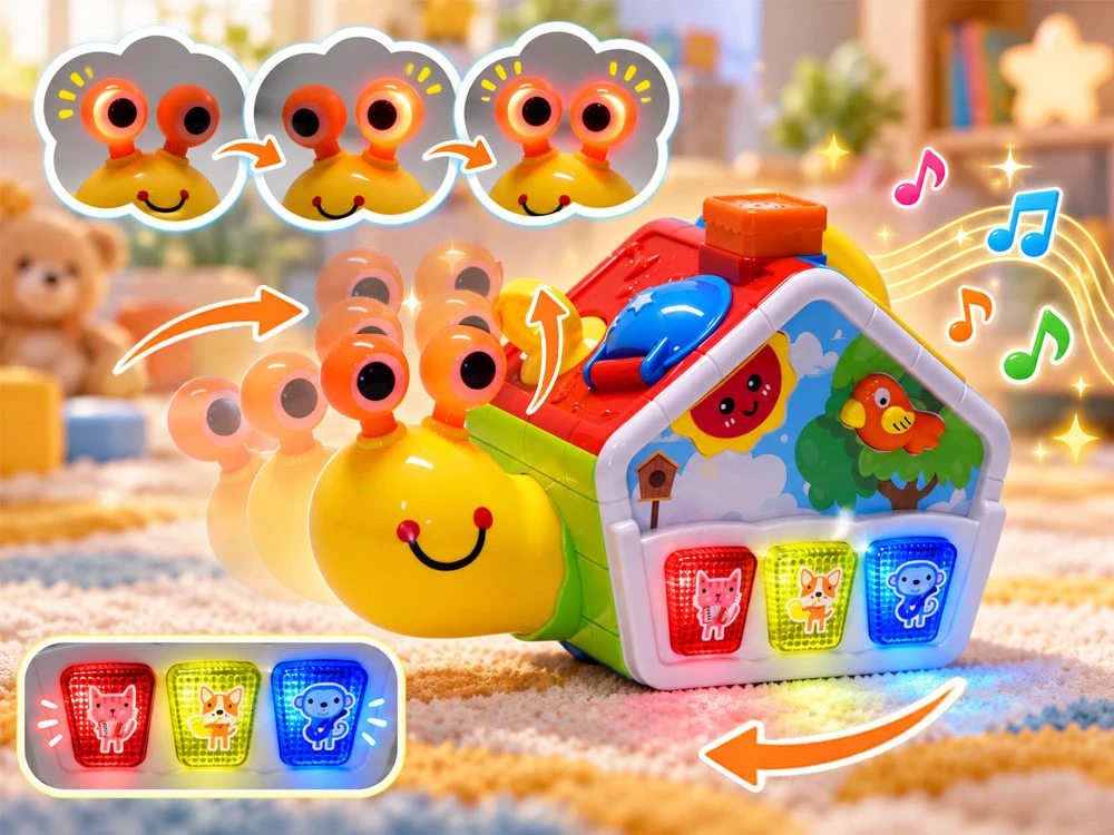 Jokomisiada Edukacinis kubas Dancing SNAIL HOUSE – muzika, šviesa, rūšiuoklė ZA6195