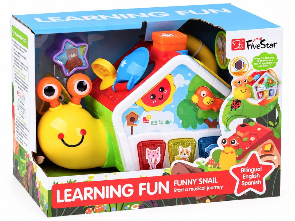 Jokomisiada Edukacinis kubas Dancing SNAIL HOUSE – muzika, šviesa, rūšiuoklė ZA6195