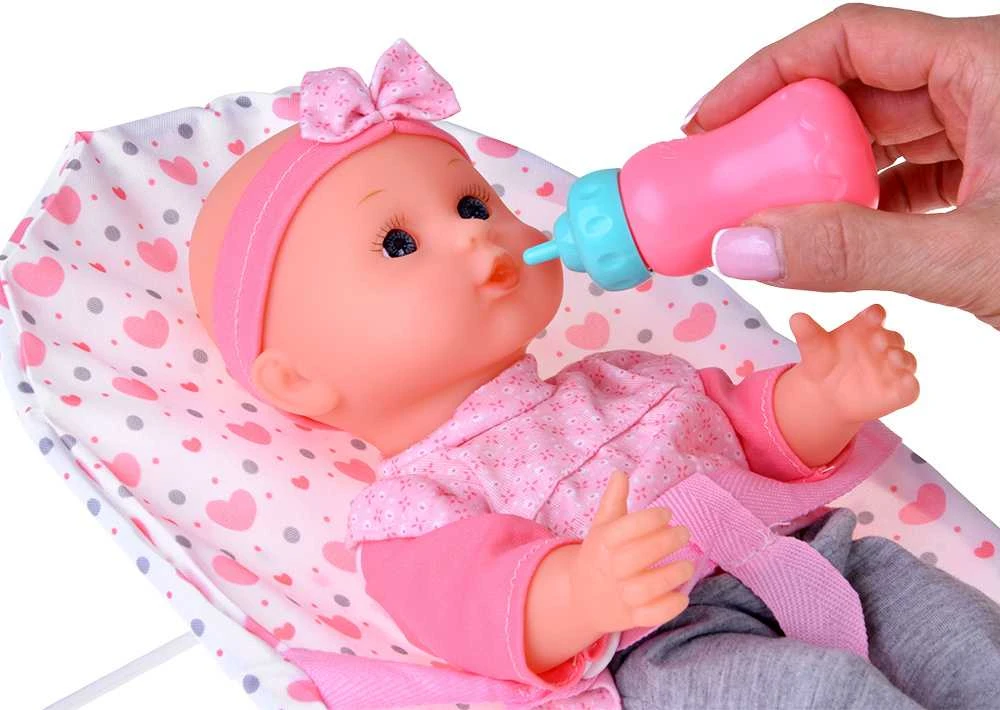 Jokomisiada Deluxe Baby Doll Set with Stroller, Crib, Play Mat and Accessories – 17 pcs ZA5916