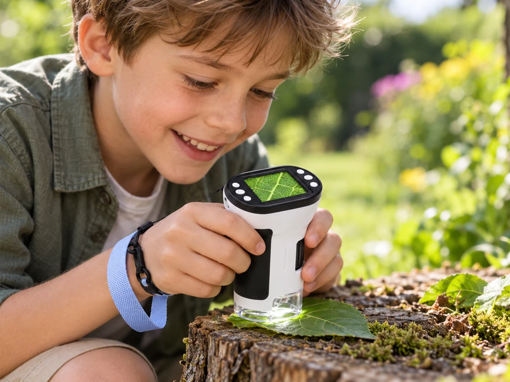 Jokomisiada Digital Microscope for Kids 1000x 2” Screen Camera LED ES0031
