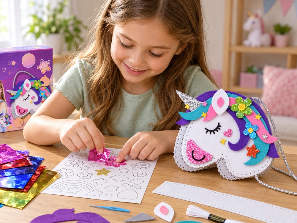 Jokomisiada „Pasidaryk pats“ krepšelio gamybos rinkinys UNICORN kūrybinis veltinio krepšelis ZA6263