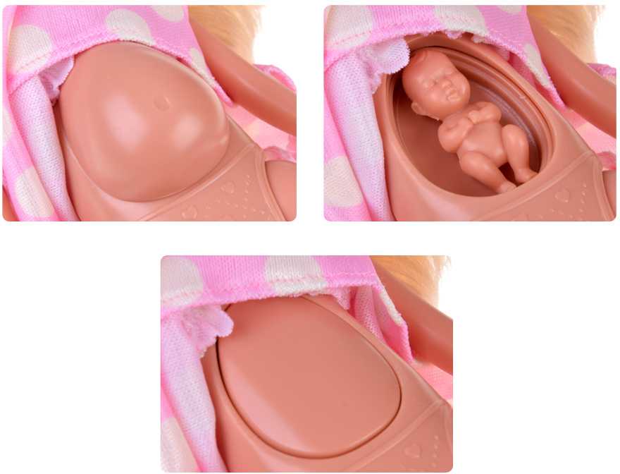 Jokomisiada Doll family set: mom, dad, pregnant doll, baby, newborn ZA5700