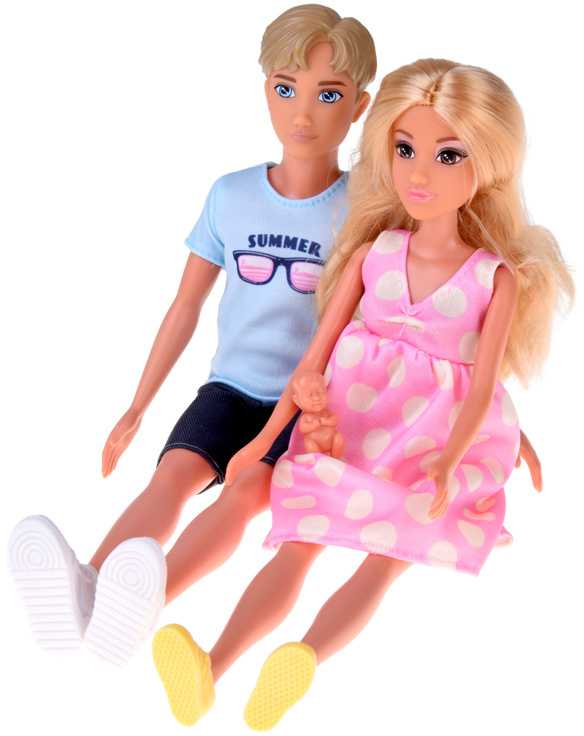 Jokomisiada Doll family set: mom, dad, pregnant doll, baby, newborn ZA5700