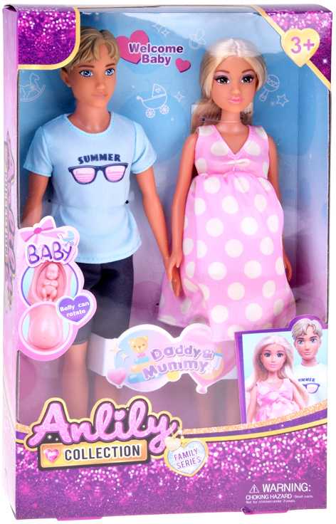 Jokomisiada Doll family set: mom, dad, pregnant doll, baby, newborn ZA5700