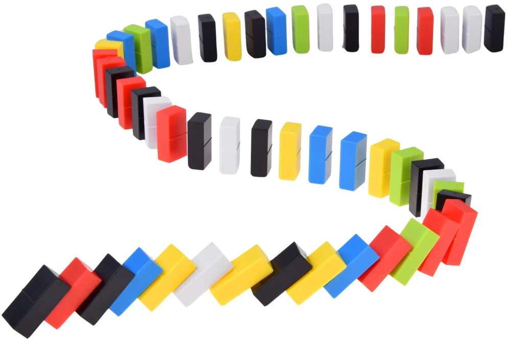 Jokomisiada Domino Set for Kids 100 Pieces Colorful Blocks Educational Building Toy ZA6290