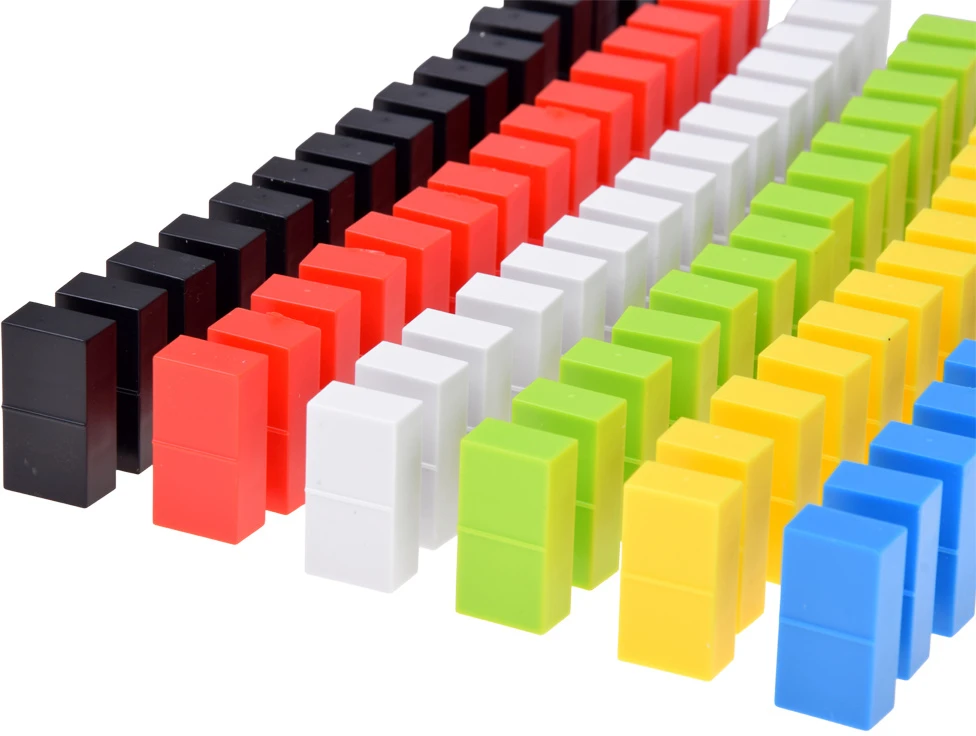 Jokomisiada Domino Set for Kids 100 Pieces Colorful Blocks Educational Building Toy ZA6290