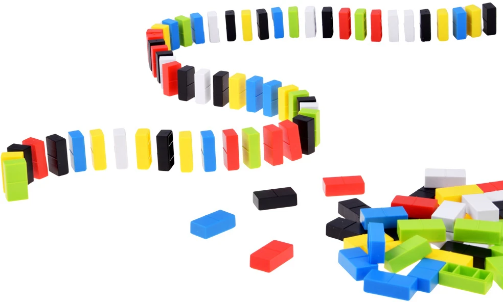 Jokomisiada Domino Set for Kids 100 Pieces Colorful Blocks Educational Building Toy ZA6290
