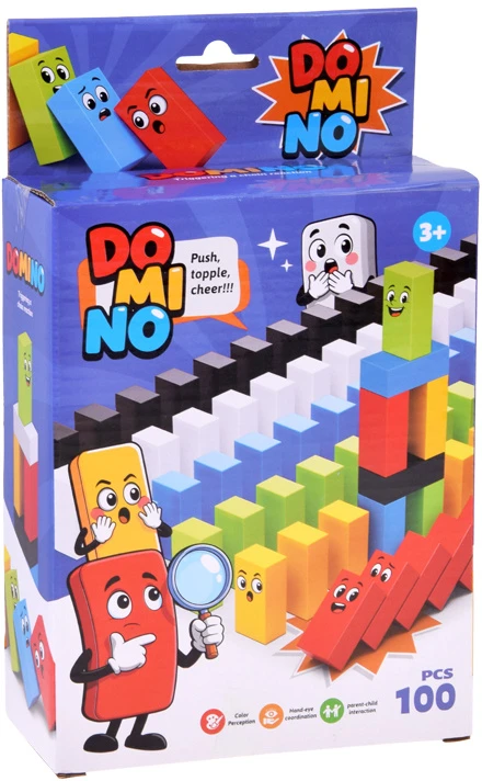 Jokomisiada Domino Set for Kids 100 Pieces Colorful Blocks Educational Building Toy ZA6290