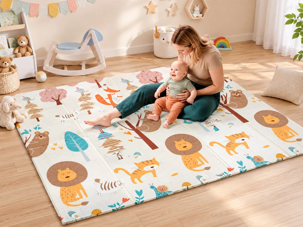 Jokomisiada Double-sided foam mat for babies - foldable, waterproof ZA6544