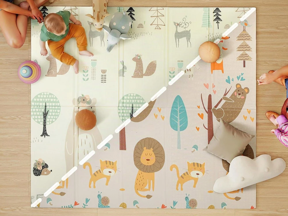 Jokomisiada Double-sided foam mat for babies - foldable, waterproof ZA6544