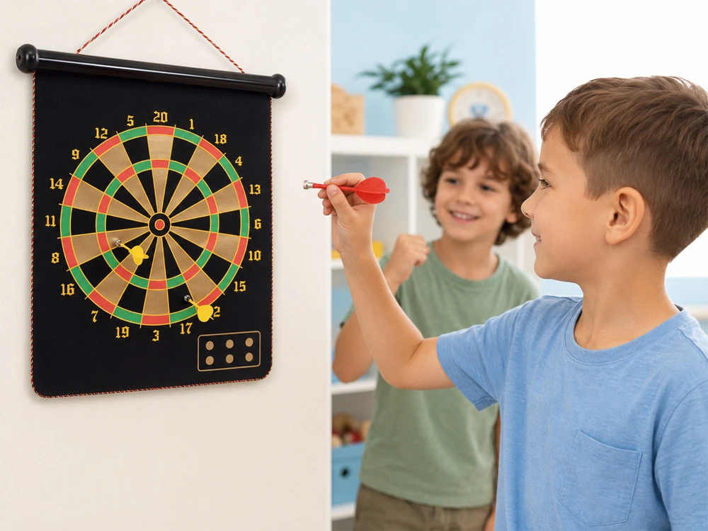 Jokomisiada Double-Sided Magnetic Dartboard with 6 Darts Skill Game GR0865