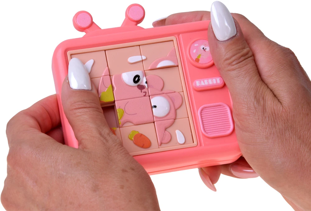 Dėlionė Jokomisiada Double-Sided Sensory Puzzle Bunny Sliding Puzzle Color Maze for Kids ZA6425