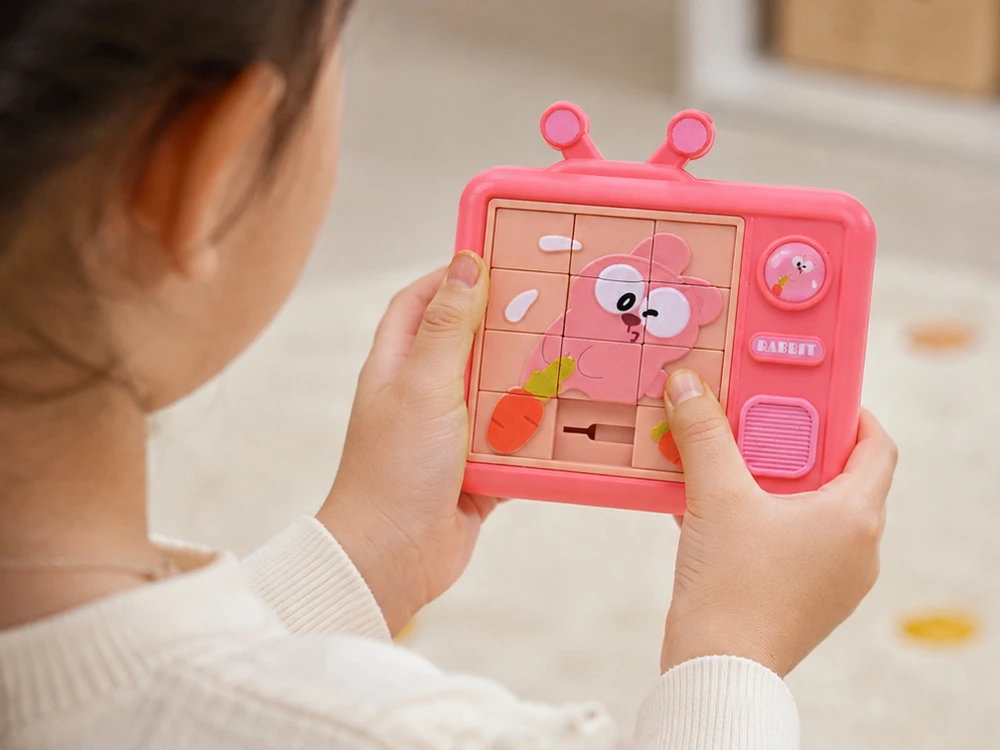 Dėlionė Jokomisiada Double-Sided Sensory Puzzle Bunny Sliding Puzzle Color Maze for Kids ZA6425