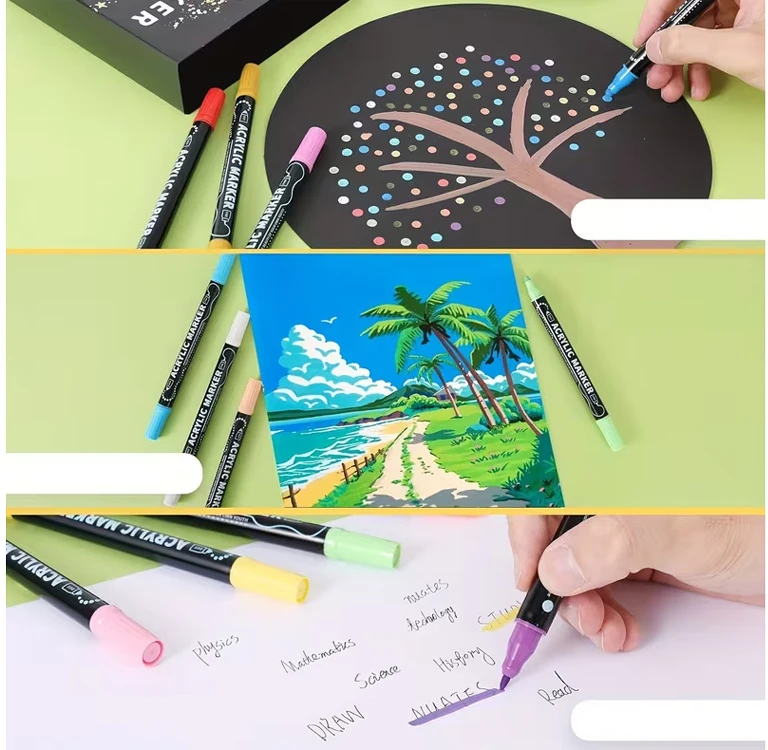 Jokomisiada Double-sided waterproof acrylic markers 60 pcs - various uses AP0125