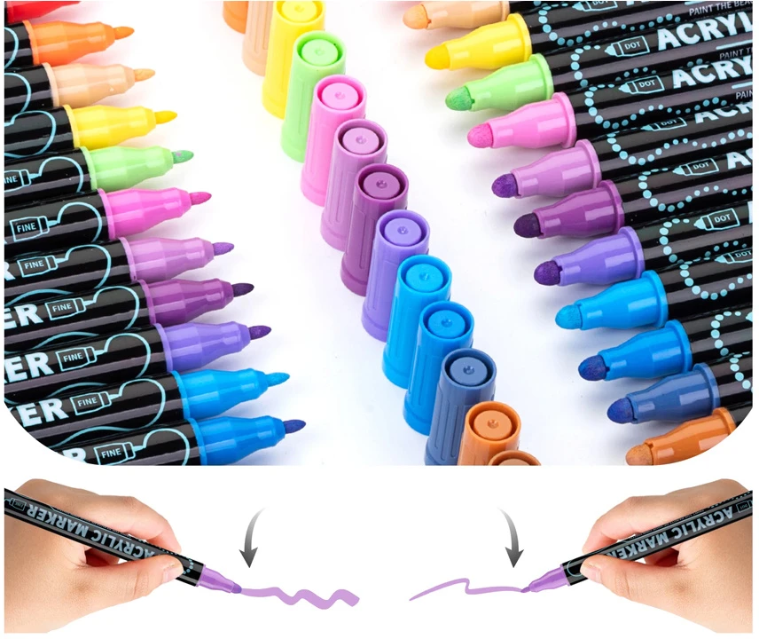 Jokomisiada Double-sided waterproof acrylic markers 60 pcs - various uses AP0125